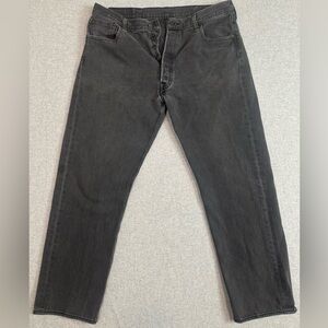 VTG 90s Levis 501 XX Faded Black Jeans‎ Mens 38x32 100% Cotton Wallet Mark